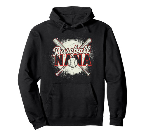 Baseball Nana Crossed Bats Hoodie - Aesthetic Graphic Men Women - T-Shirt, Sweatshirt, Hoodie