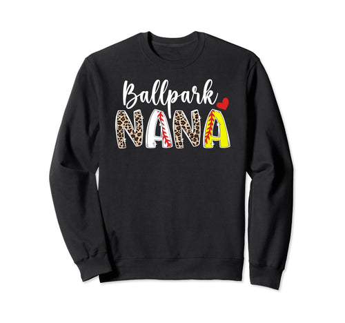 Ballpark Nana Leopard Baseball Sweatshirt - Unique Graphic for Adults - T-Shirt, Sweatshirt, Hoodie