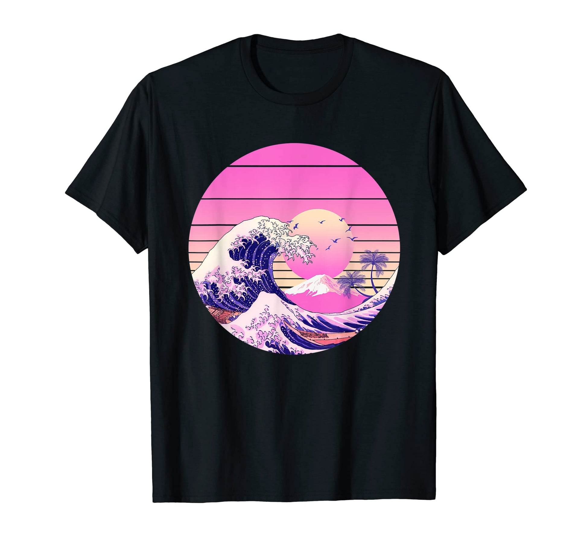 Great Wave Vaporwave Aesthetic T-Shirt - Streetwear Style Men Women - T-Shirt, Sweatshirt, Hoodie
