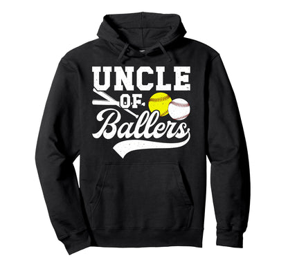 Uncle Ballers Baseball Softball Uncle Hoodie - Fun Novelty Design Unisex - T-Shirt, Sweatshirt, Hoodie