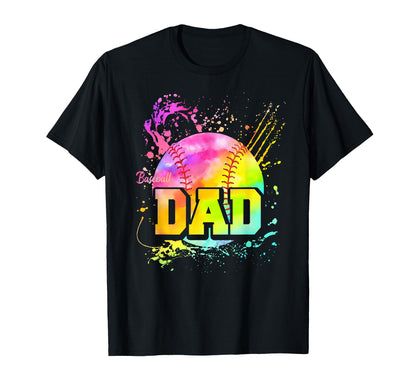 Baseball Dad Colorful Ball Father Pride T-Shirt - Unique Graphic Unisex - T-Shirt, Sweatshirt, Hoodie