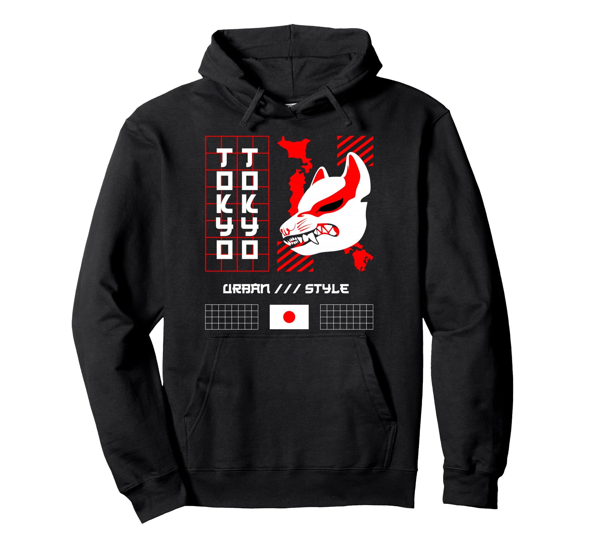 Tokyo Kitsune Japan Anime Aesthetic Hoodie - Novelty Apparel Men Women - T-Shirt, Sweatshirt, Hoodie