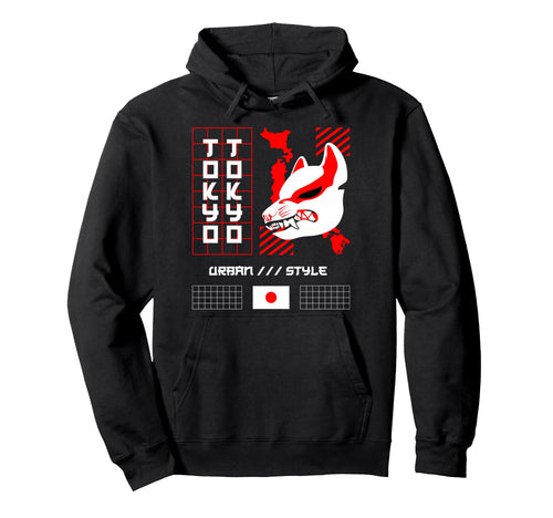 Tokyo Kitsune Japan Anime Aesthetic Hoodie - Novelty Apparel Men Women - T-Shirt, Sweatshirt, Hoodie
