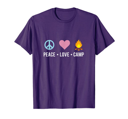 Camping Peace Love Camp T-Shirt - Minimalist Print Men Women - T-Shirt, Sweatshirt, Hoodie