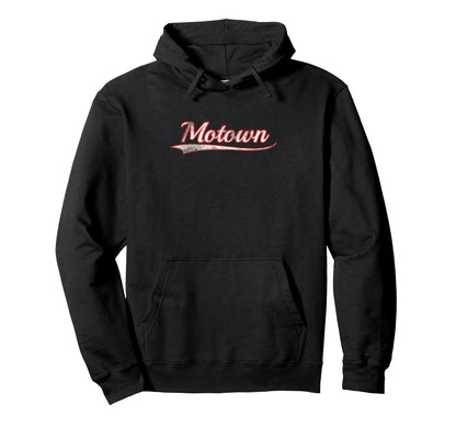 Motown Varsity Distressed Throwback Hoodie - Novelty Apparel for Adults - T-Shirt, Sweatshirt, Hoodie
