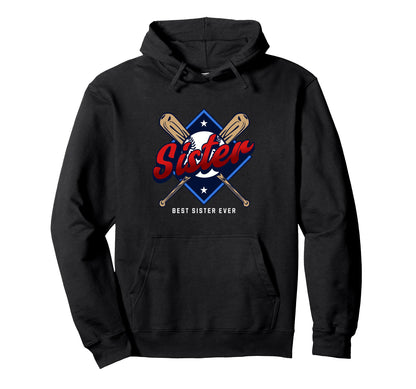 Baseball Sister Baseball Hoodie - Unique Graphic Men Women - T-Shirt, Sweatshirt, Hoodie