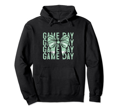 Game Day Mom Cheer Bow Hoodie - Trendy Graphic Unisex - T-Shirt, Sweatshirt, Hoodie