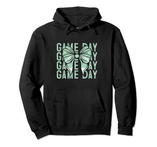 Game Day Mom Cheer Bow Hoodie - Trendy Graphic Unisex - T-Shirt, Sweatshirt, Hoodie