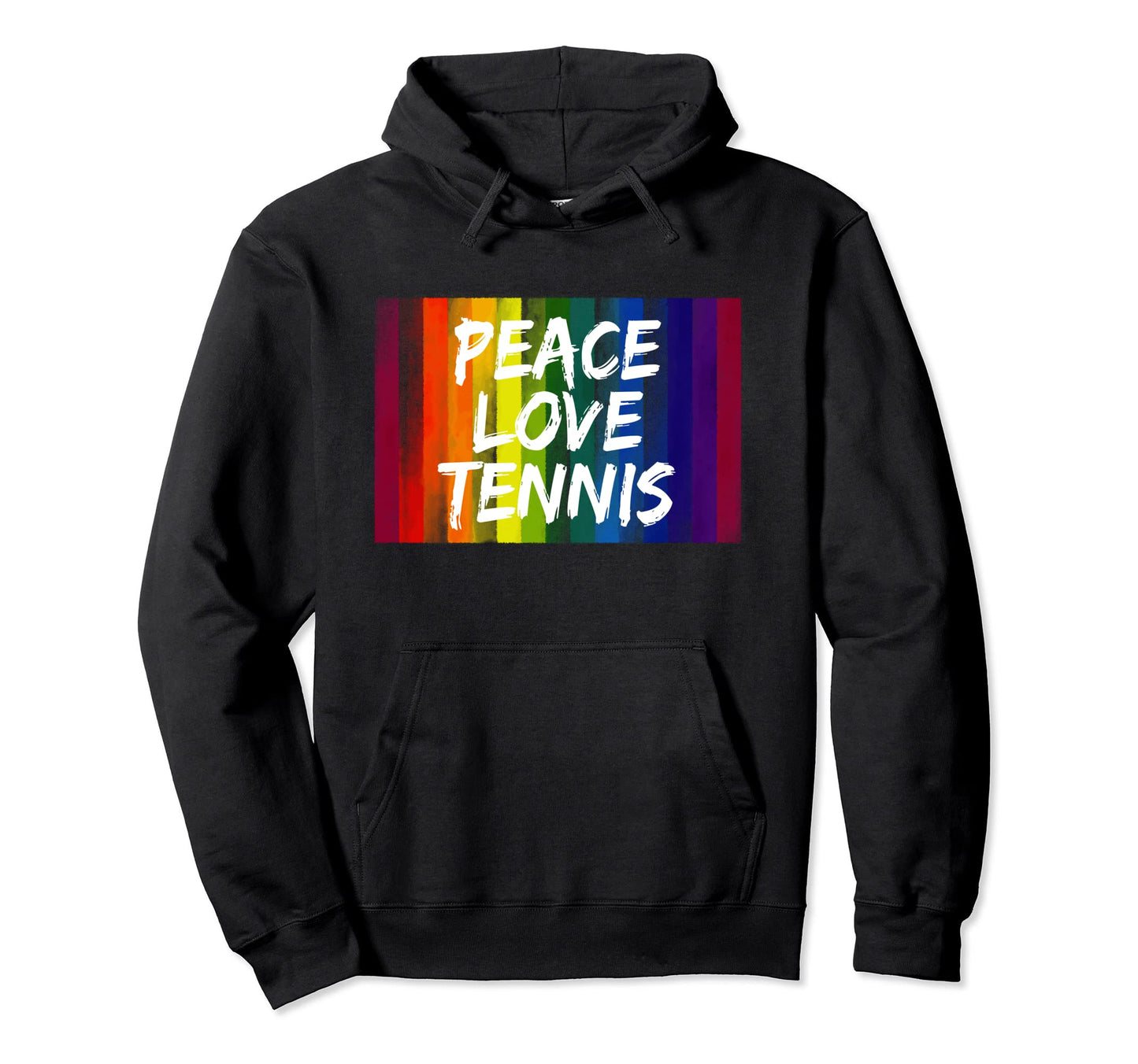 Rainbow Colors Tennis Players Peace Hoodie - Streetwear Style for Adults - T-Shirt, Sweatshirt, Hoodie