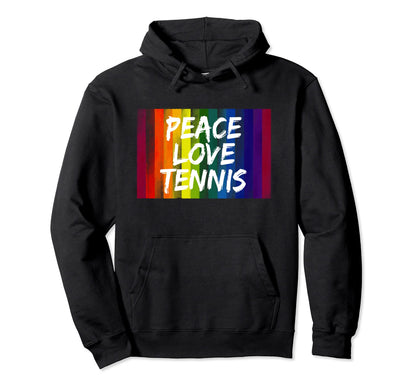 Rainbow Colors Tennis Players Peace Hoodie - Streetwear Style for Adults - T-Shirt, Sweatshirt, Hoodie