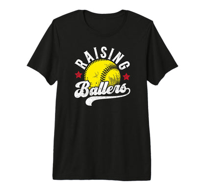 Mens Raising Ballers Softball Dad T-Shirt - Streetwear Style Unisex - T-Shirt, Sweatshirt, Hoodie