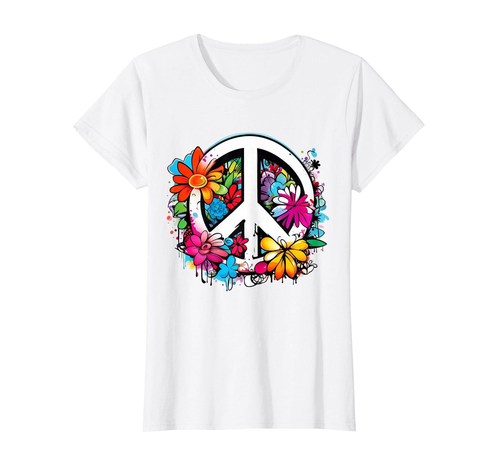 Peace Sign Symbol Flower Power T-Shirt - Custom Art Print for Adults - T-Shirt, Sweatshirt, Hoodie