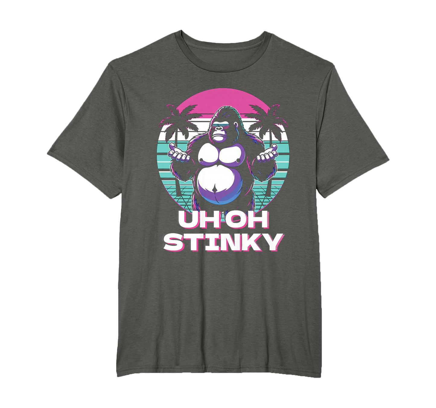 Uh Oh Stinky Monkey Ape Vaporwave T-Shirt - Streetwear Style Men Women - T-Shirt, Sweatshirt, Hoodie