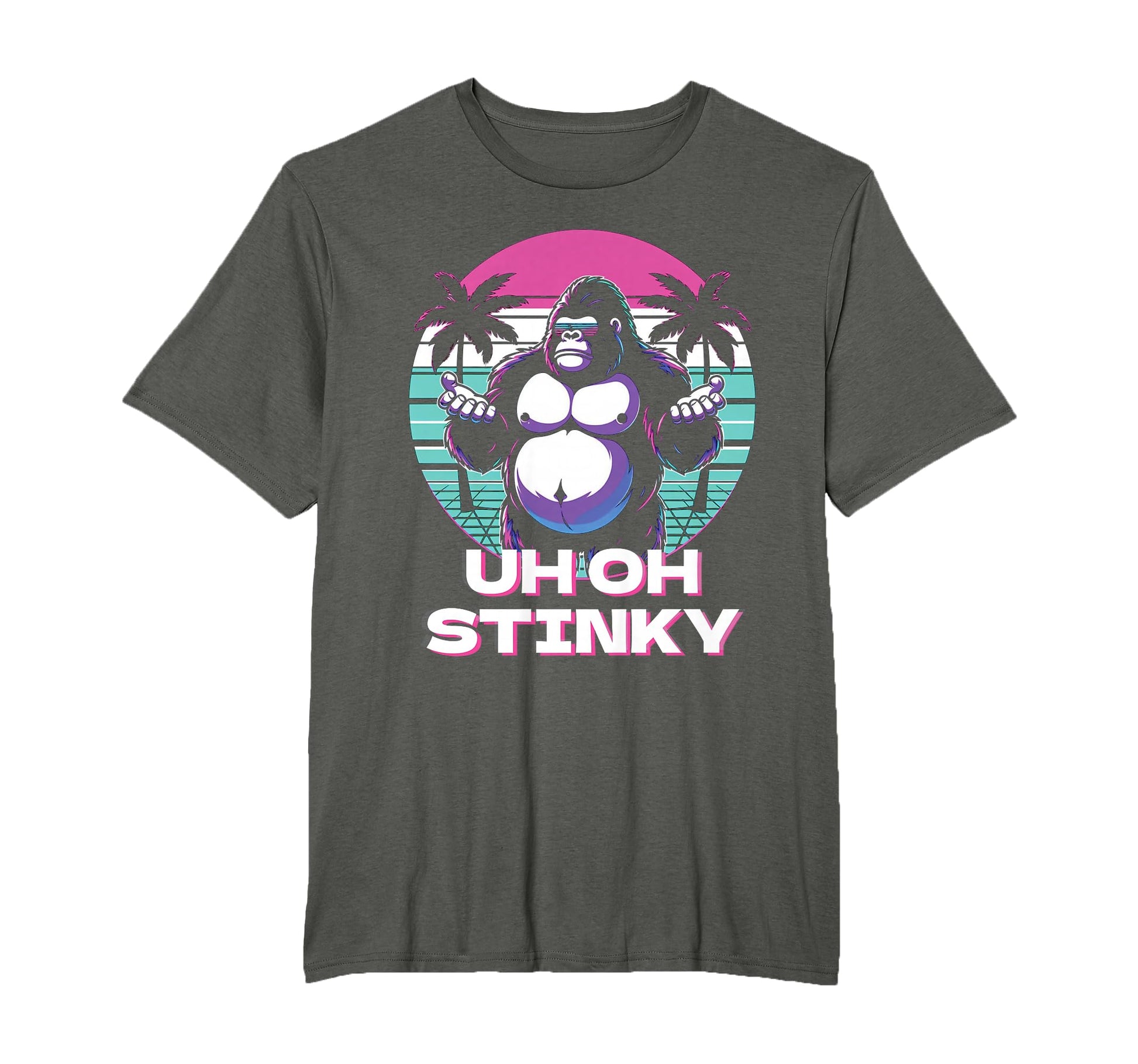 Uh Oh Stinky Monkey Ape Vaporwave T-Shirt - Streetwear Style Men Women - T-Shirt, Sweatshirt, Hoodie