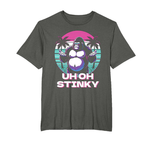 Uh Oh Stinky Monkey Ape Vaporwave T-Shirt - Streetwear Style Men Women - T-Shirt, Sweatshirt, Hoodie