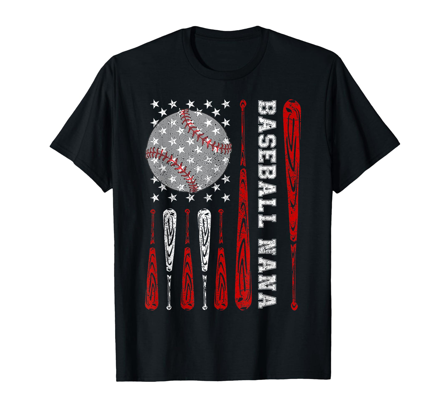 Baseball Nana American Flag Baseball T-Shirt - Novelty Apparel Men Women - T-Shirt, Sweatshirt, Hoodie