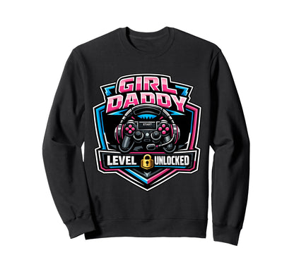 Daddy Level Unlocked New Dad Father Sweatshirt - Graphic Print for Adults - T-Shirt, Sweatshirt, Hoodie