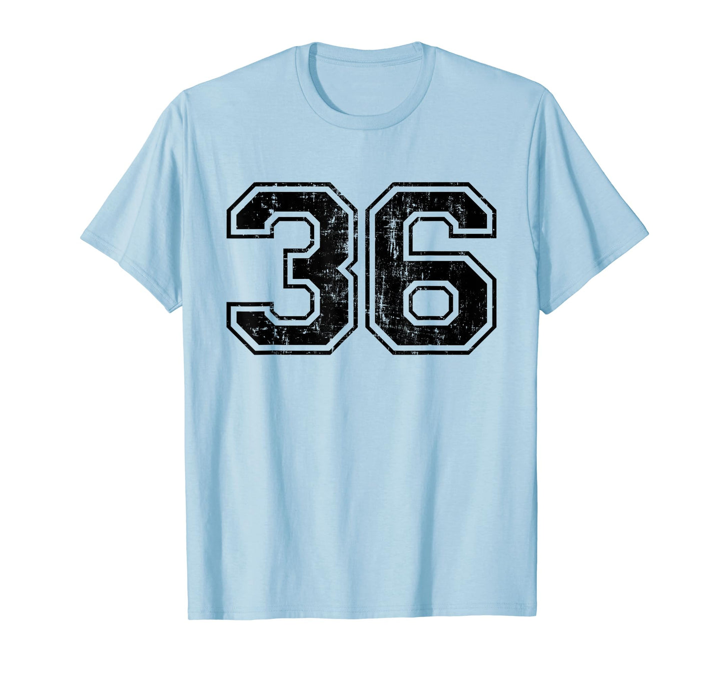 Number 36 Varsity Distressed Sport Team T-Shirt - Unique Graphic Unisex - T-Shirt, Sweatshirt, Hoodie