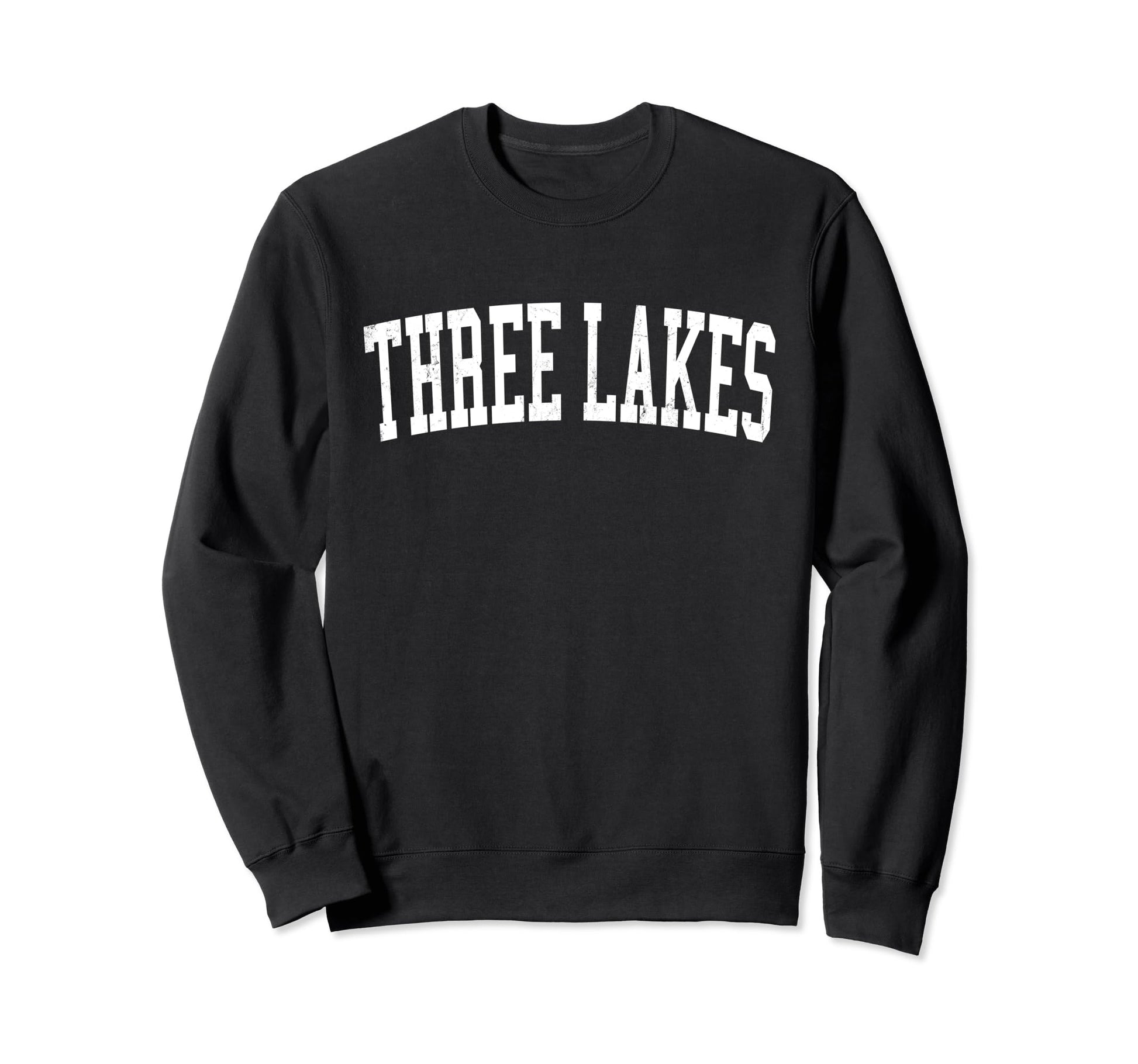 Three Lakes Fl Distressed White Sweatshirt - Custom Art Print Men Women - T-Shirt, Sweatshirt, Hoodie