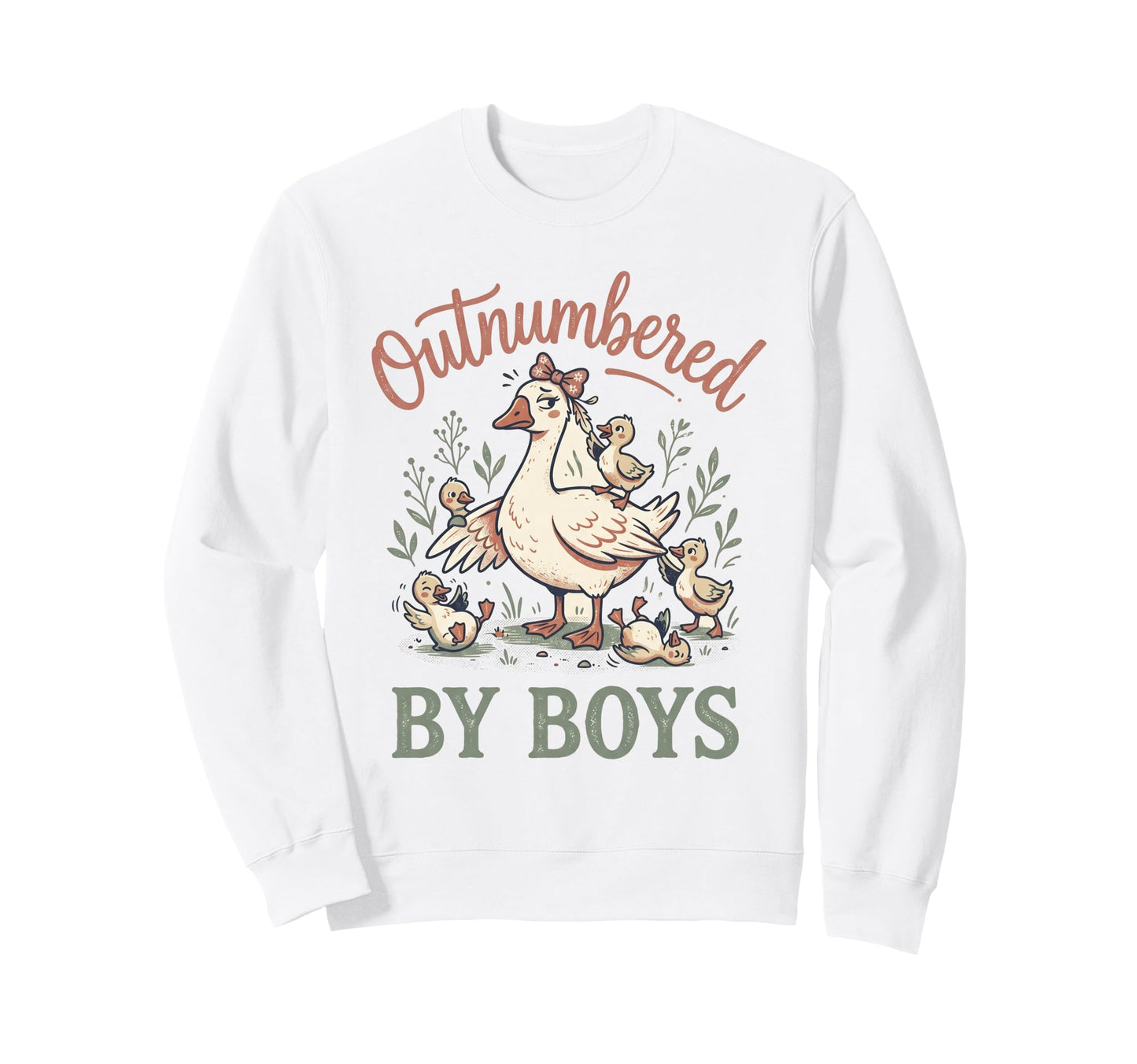 Mothers Day Outnumbered Funny Sweatshirt - Casual Everyday Wear Men Women - T-Shirt, Sweatshirt, Hoodie
