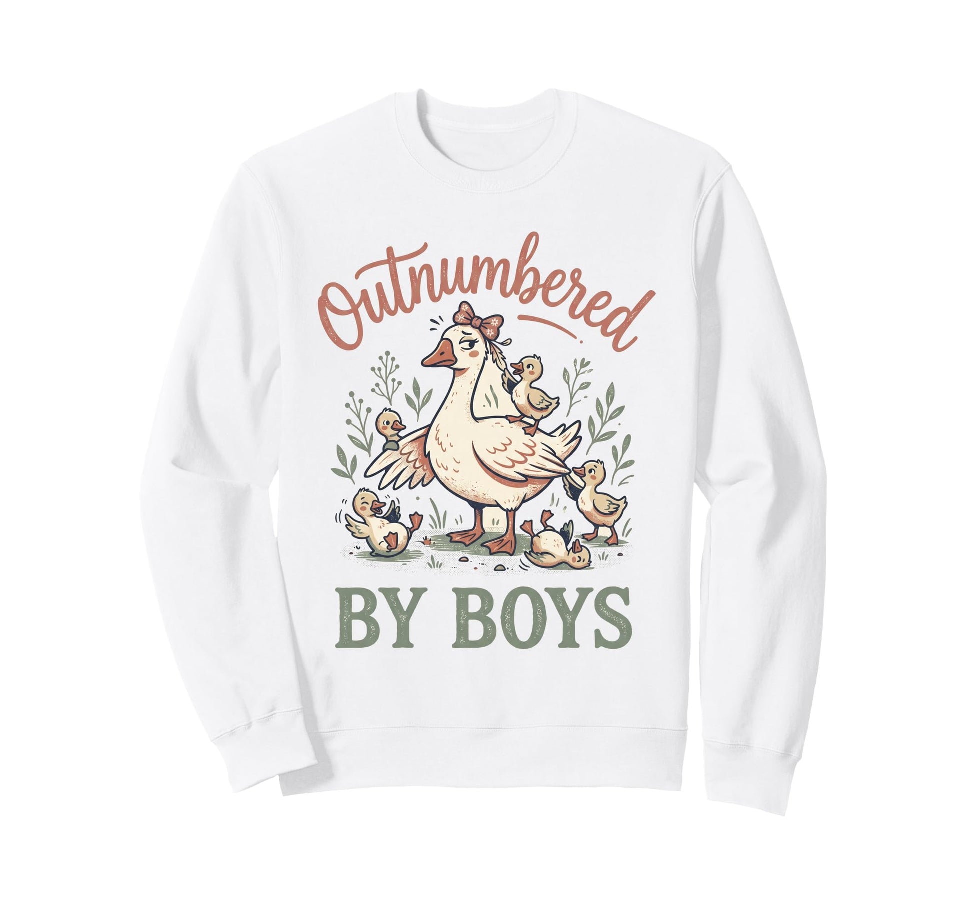 Mothers Day Outnumbered Funny Sweatshirt - Casual Everyday Wear Men Women - T-Shirt, Sweatshirt, Hoodie