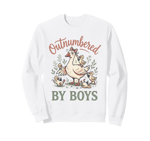 Mothers Day Outnumbered Funny Sweatshirt - Casual Everyday Wear Men Women - T-Shirt, Sweatshirt, Hoodie