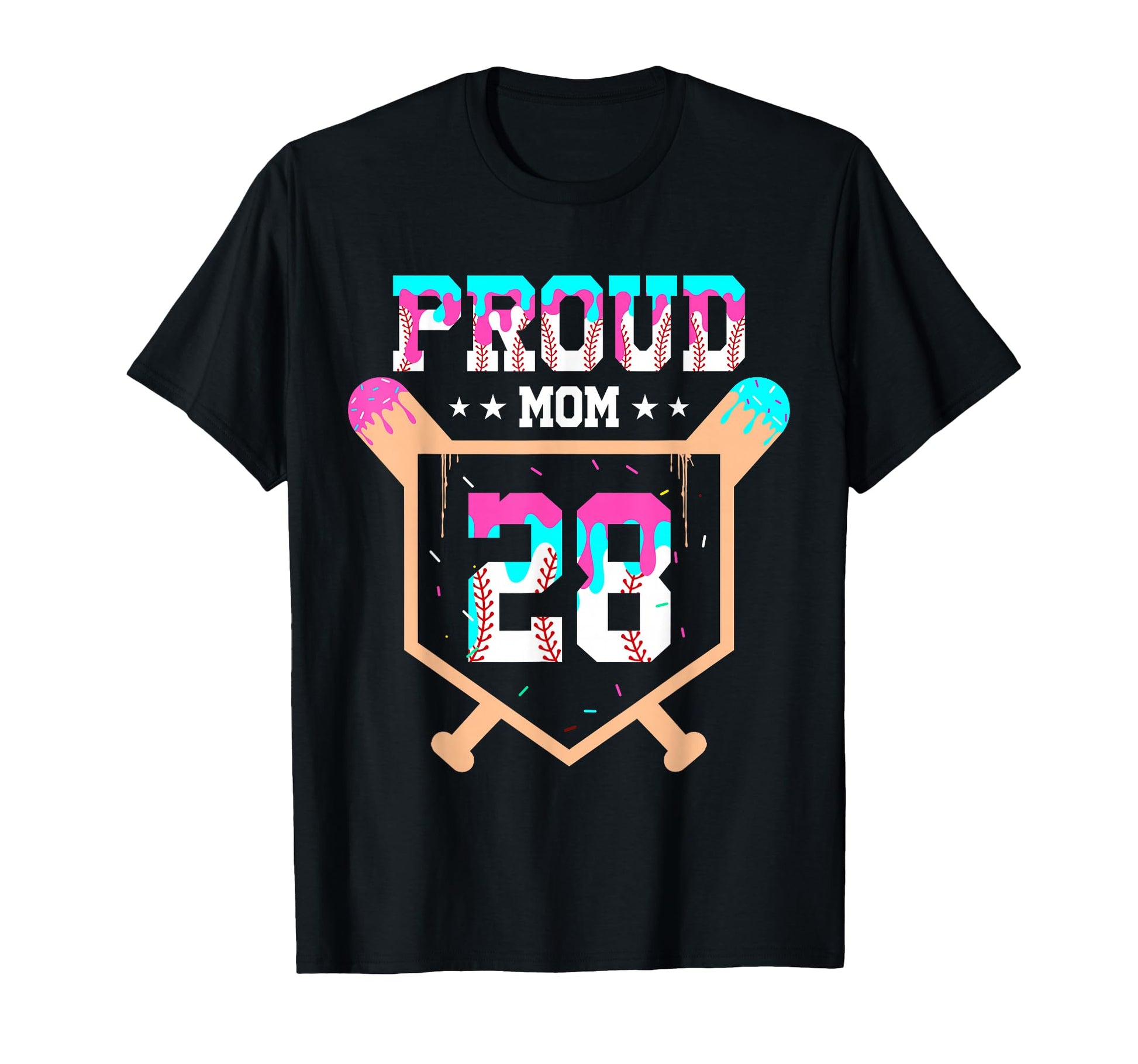 Proud Mom Baseball Player Number 28 T-Shirt - Aesthetic Graphic for Adults - T-Shirt, Sweatshirt, Hoodie