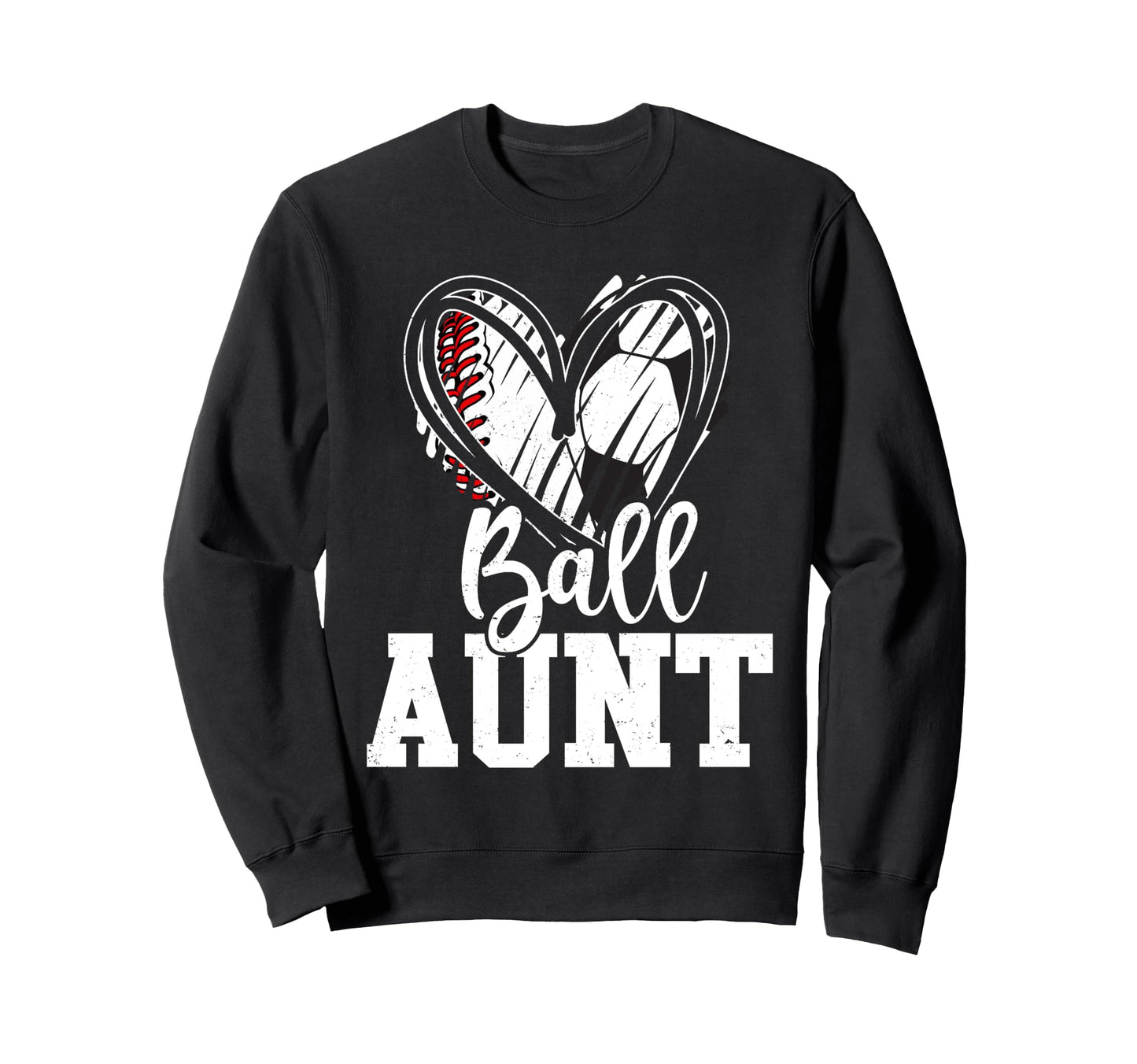 Ball Aunt Heart Baseball Soccer Ball T-Shirt - Graphic Print for Adults - T-Shirt, Sweatshirt, Hoodie