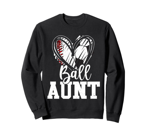 Ball Aunt Heart Baseball Soccer Ball T-Shirt - Graphic Print for Adults - T-Shirt, Sweatshirt, Hoodie