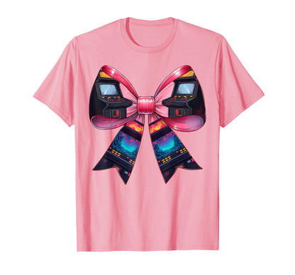Coquette Bow Arcade Gaming Gamer T-Shirt - Custom Art Print for Adults - T-Shirt, Sweatshirt, Hoodie