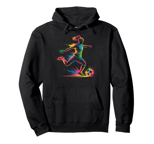 Colorful Funny Soccer Player Fan Dad Mom Hoodie - Unique Graphic Unisex - T-Shirt, Sweatshirt, Hoodie
