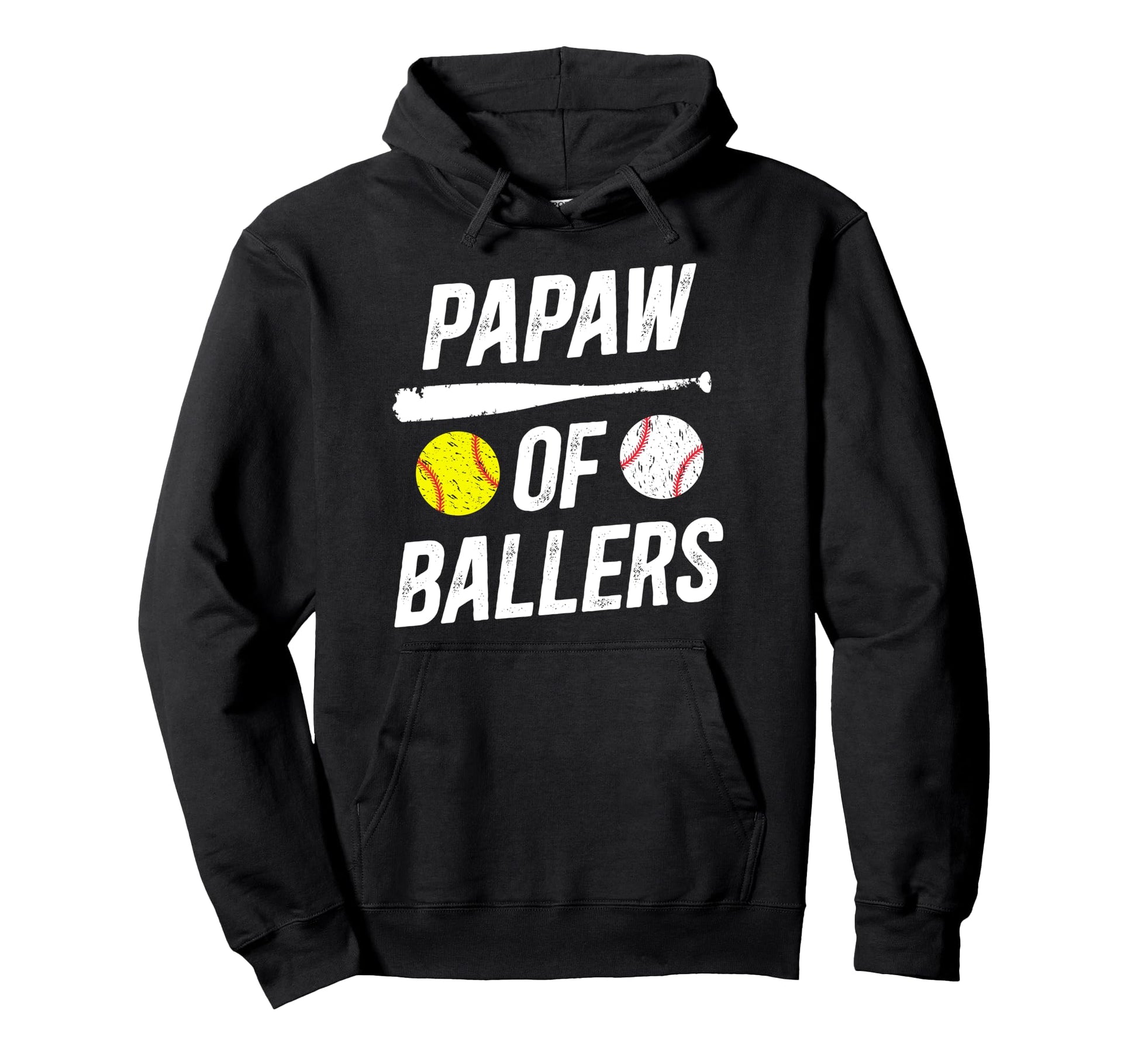 Papaw Ballers Softball Baseball Papaw Hoodie - Minimalist Print Unisex - T-Shirt, Sweatshirt, Hoodie
