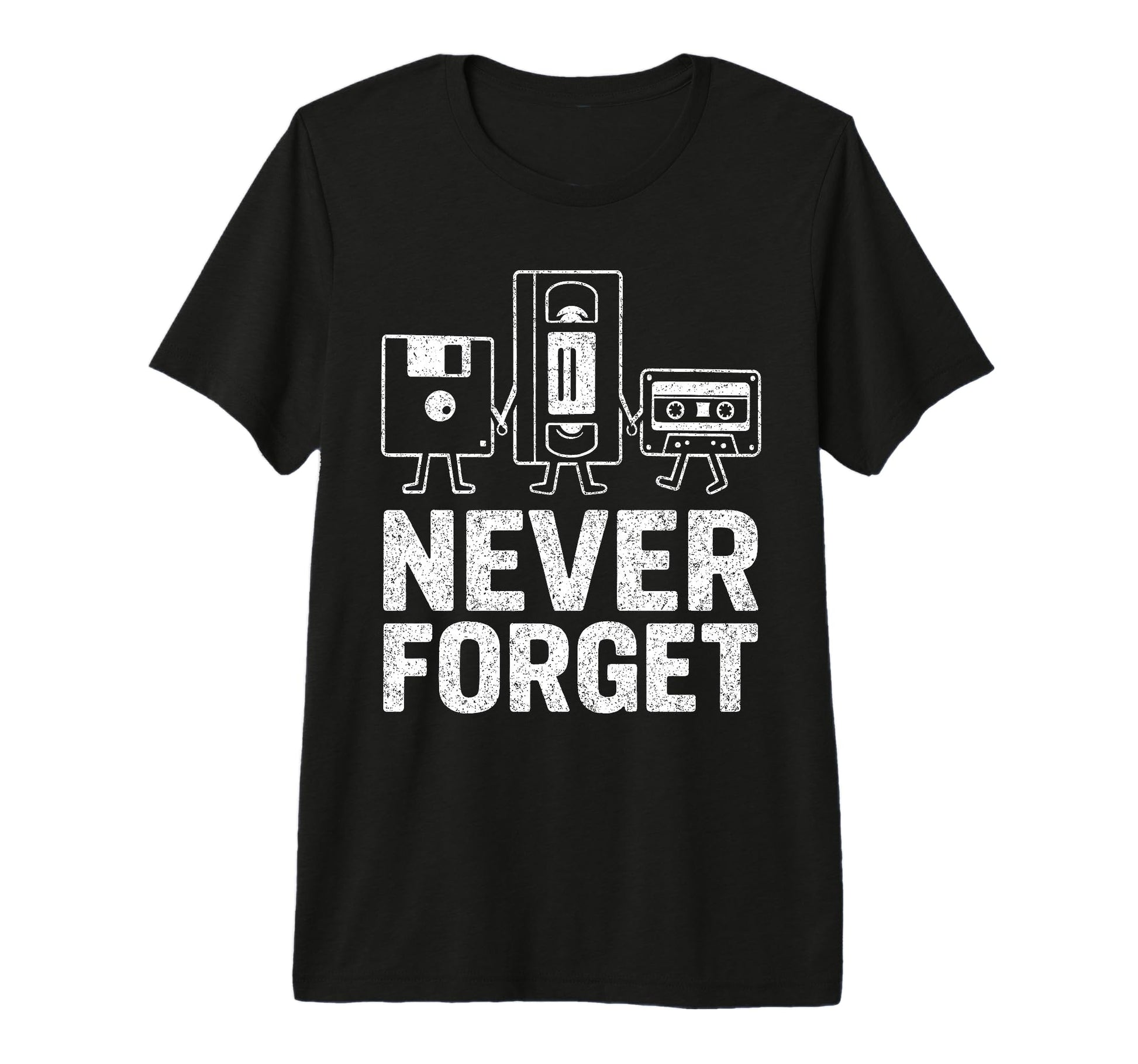 Never Forget Funny Cassette Tape Vhs T-Shirt - Graphic Print for Adults - T-Shirt, Sweatshirt, Hoodie