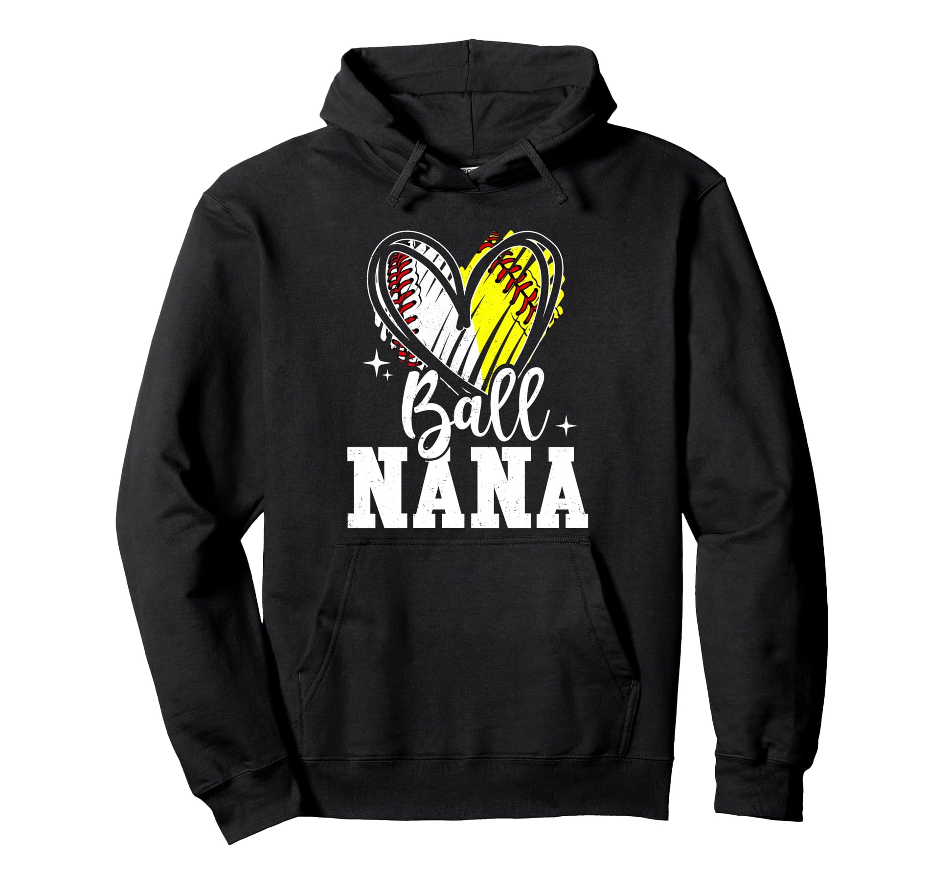 Ball Nana Grandma Softball Baseball Hoodie - Custom Art Print for Adults - T-Shirt, Sweatshirt, Hoodie