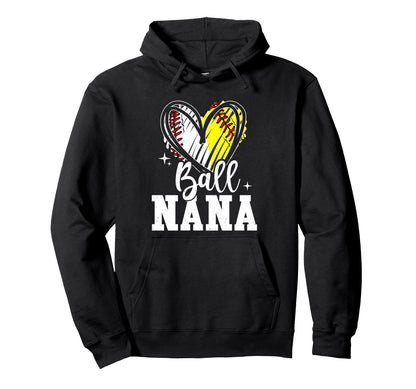 Ball Nana Grandma Softball Baseball Hoodie - Custom Art Print for Adults - T-Shirt, Sweatshirt, Hoodie
