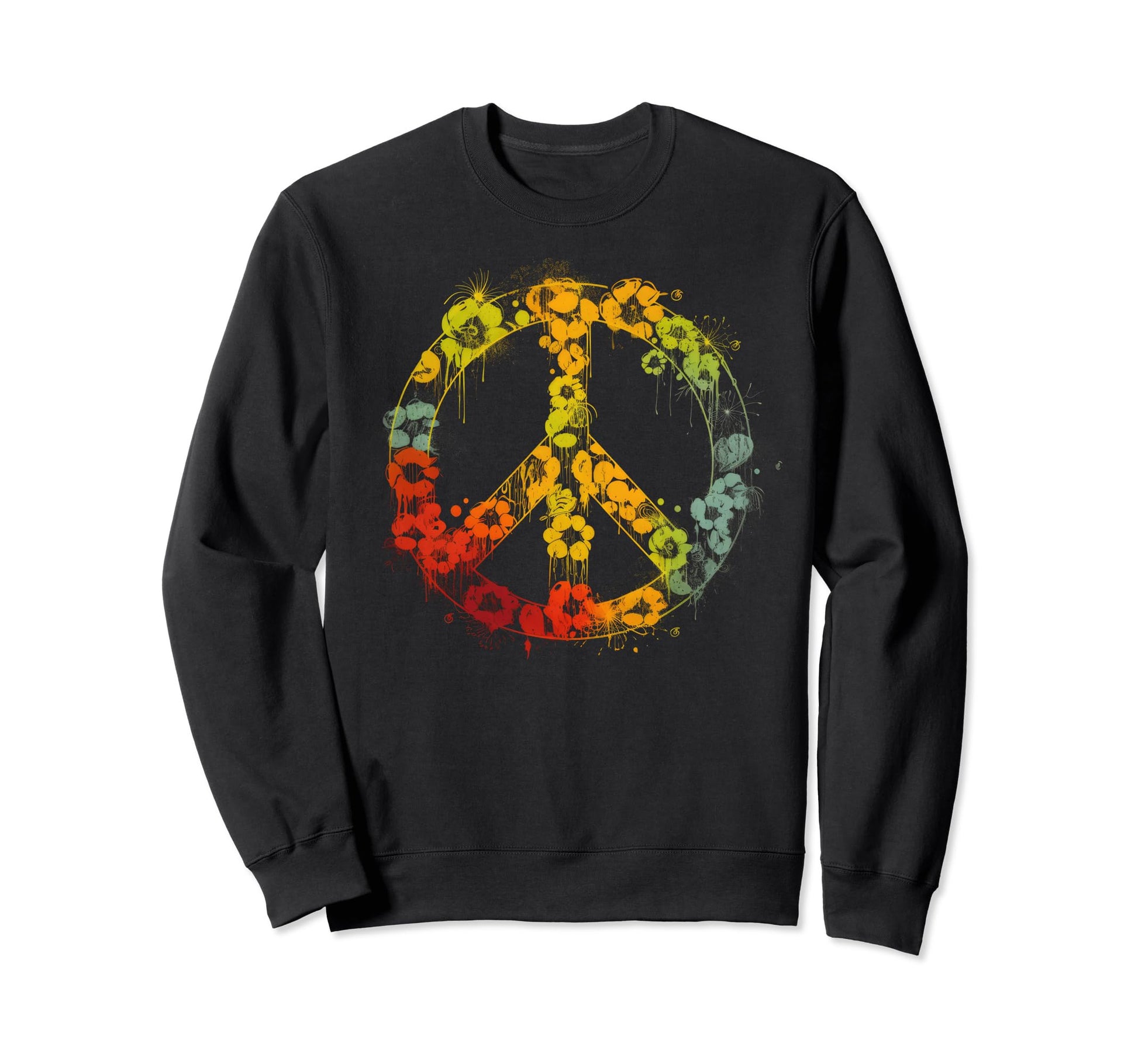 Peace Sign 60S 70S Hippie Boho 3 Sweatshirt - Custom Art Print for Adults - T-Shirt, Sweatshirt, Hoodie