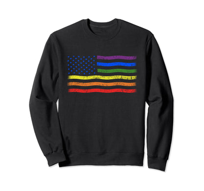 Lgbtq Flag Gay Pride Month Sweatshirt - Custom Art Print for Adults - T-Shirt, Sweatshirt, Hoodie