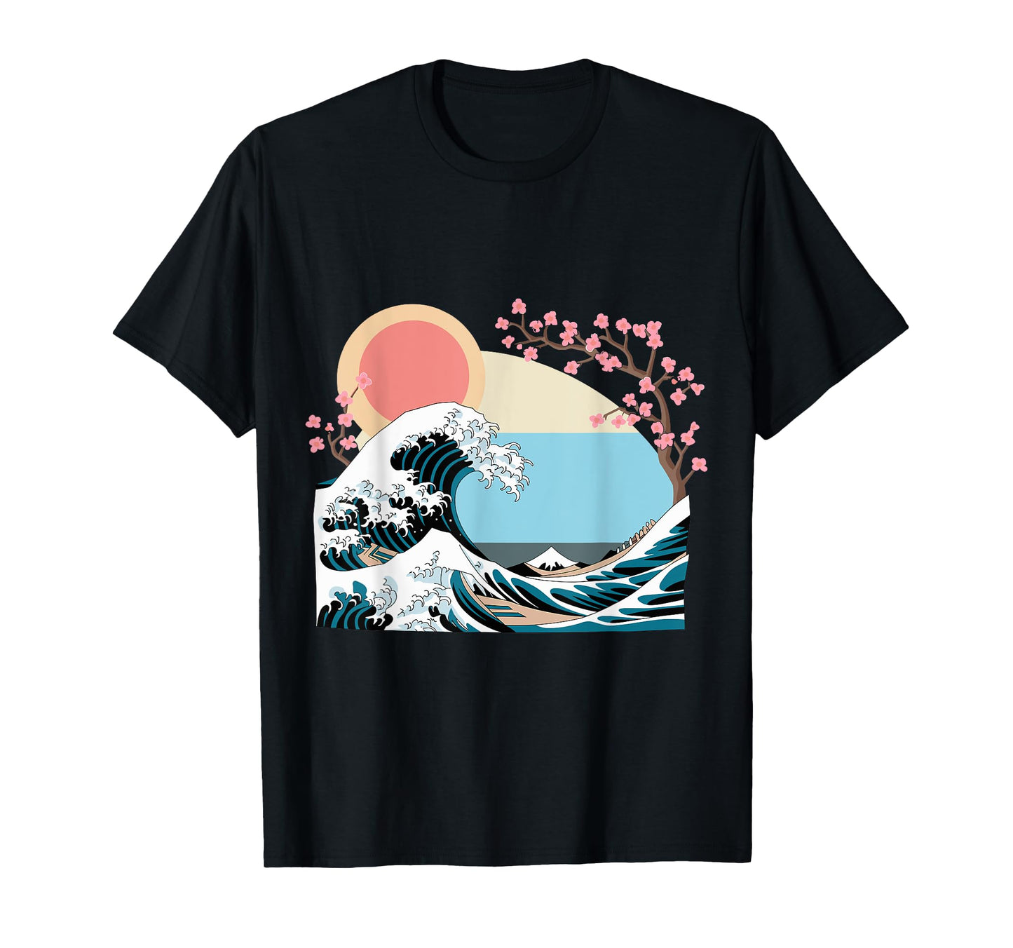 Big Wave Vaporwave Aesthetic 80S Anime T-Shirt - Trendy Graphic for Adults - T-Shirt, Sweatshirt, Hoodie