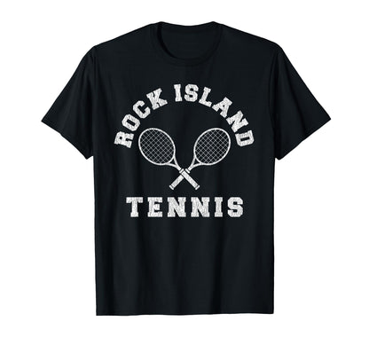 Rock Island Tennis Team Distressed 90S T-Shirt - Unique Graphic for Adults - T-Shirt, Sweatshirt, Hoodie