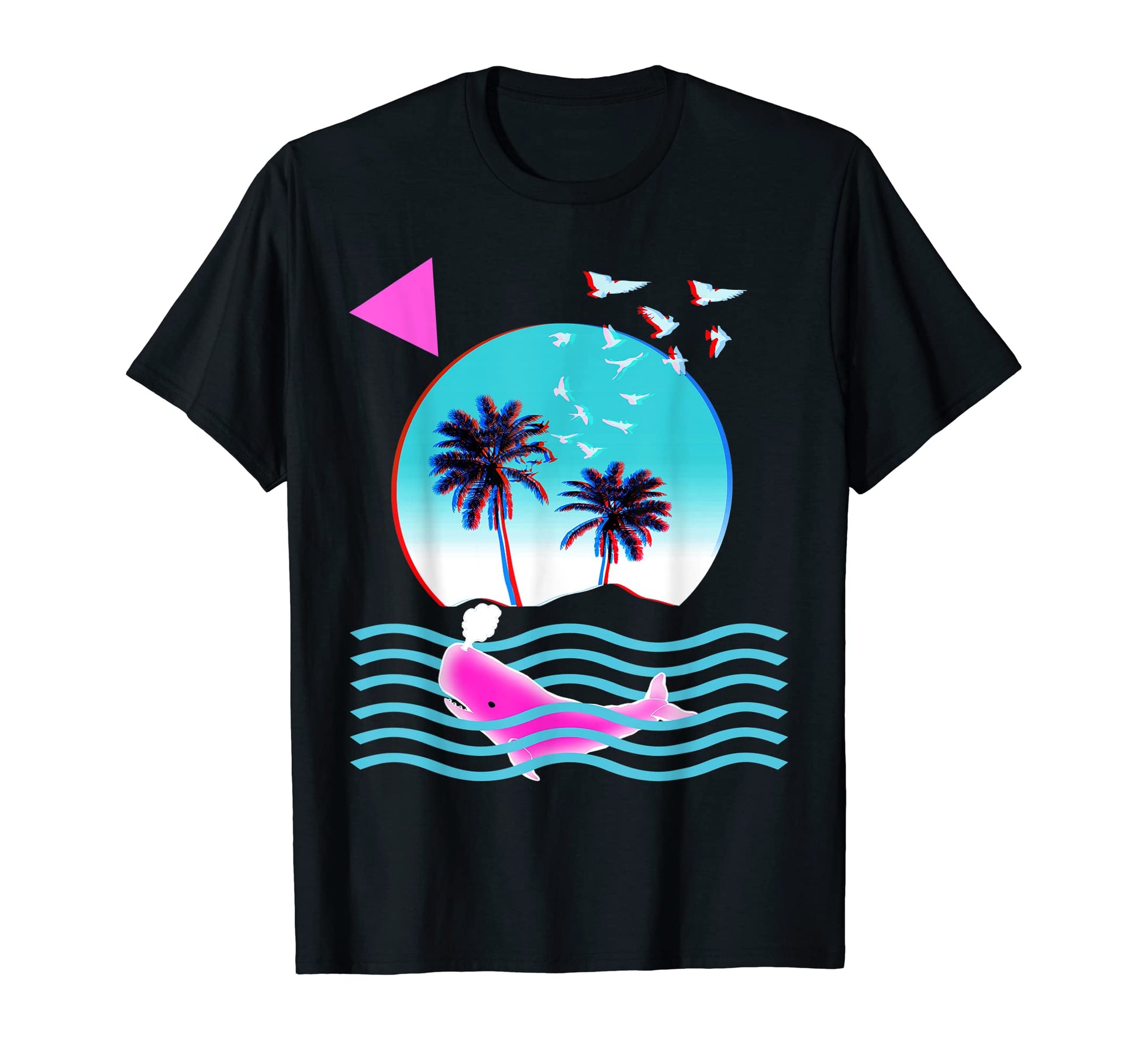 Whale Aesthetic Sunset And Palm Tree T-Shirt - Streetwear Style Unisex - T-Shirt, Sweatshirt, Hoodie