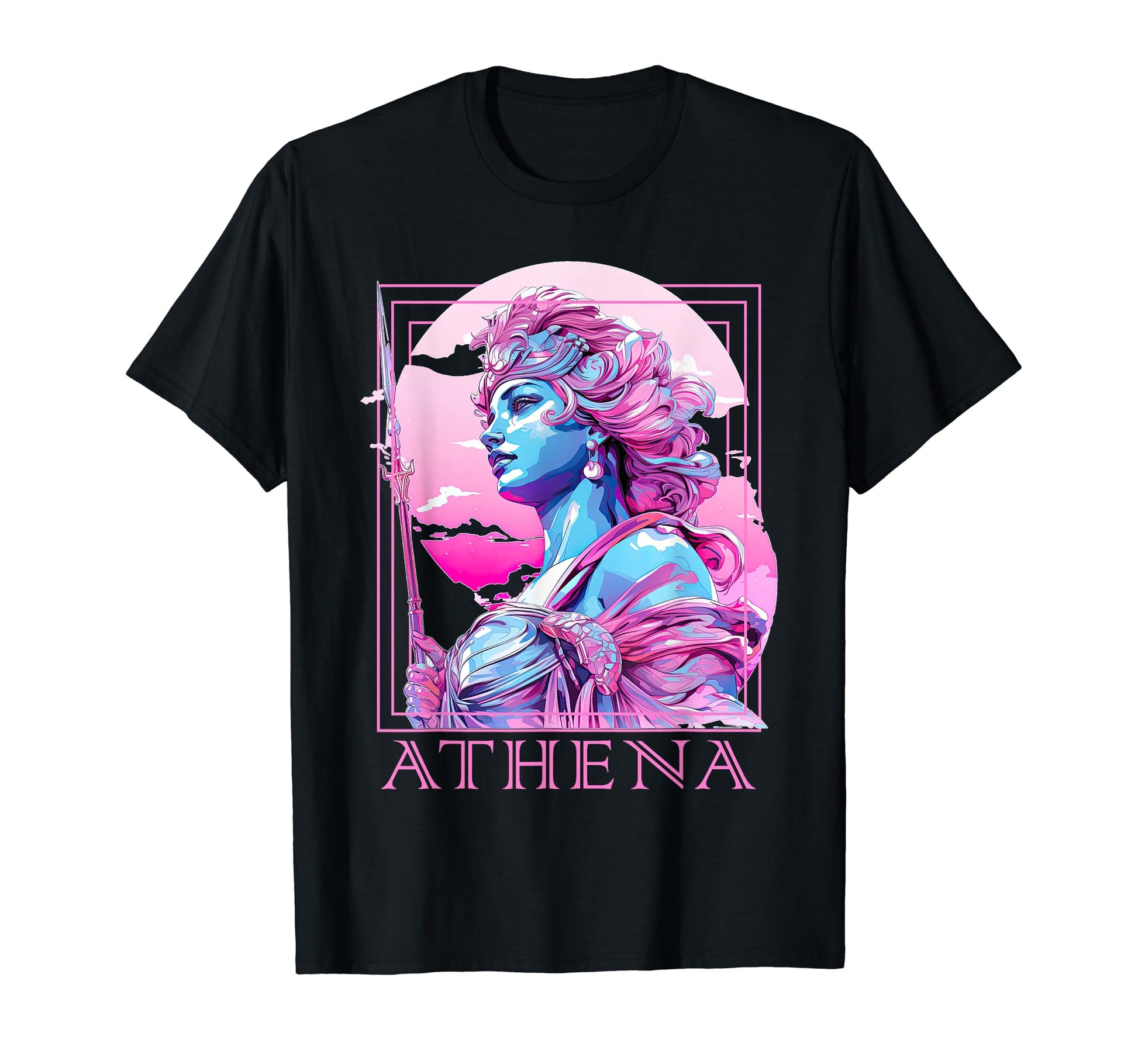 Athena Greek Goddess Statue Vaporwave T-Shirt - Minimalist Print Men Women - T-Shirt, Sweatshirt, Hoodie