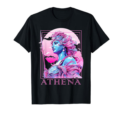 Athena Greek Goddess Statue Vaporwave T-Shirt - Minimalist Print Men Women - T-Shirt, Sweatshirt, Hoodie