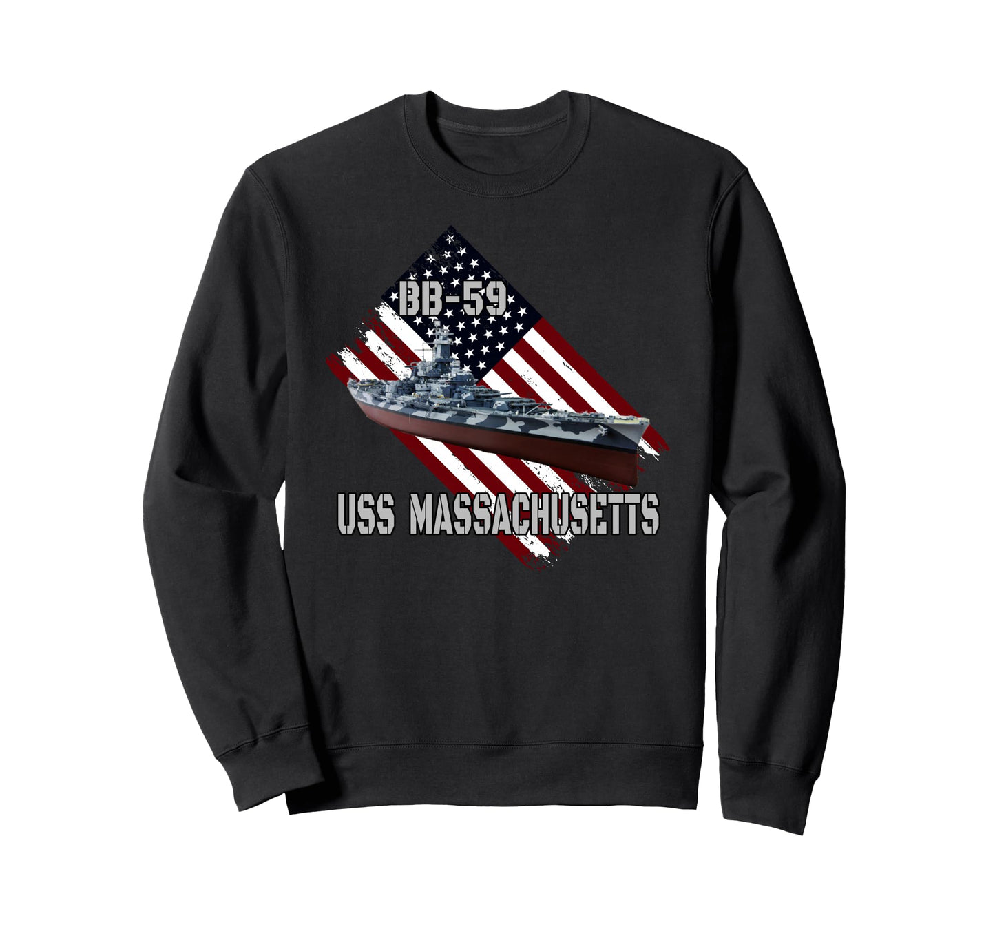 Battleship Uss Massachusetts Bb 59 Sweatshirt - Novelty Apparel Men Women - T-Shirt, Sweatshirt, Hoodie