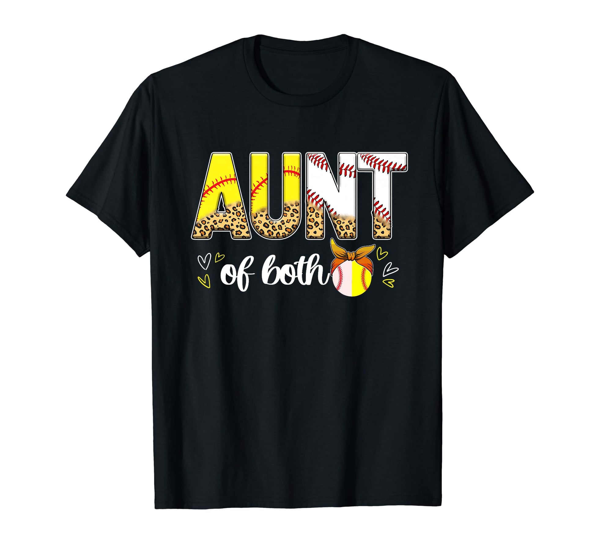 Aunt Both Leopard Baseball Softball Aunt T-Shirt - Trendy Graphic Unisex - T-Shirt, Sweatshirt, Hoodie