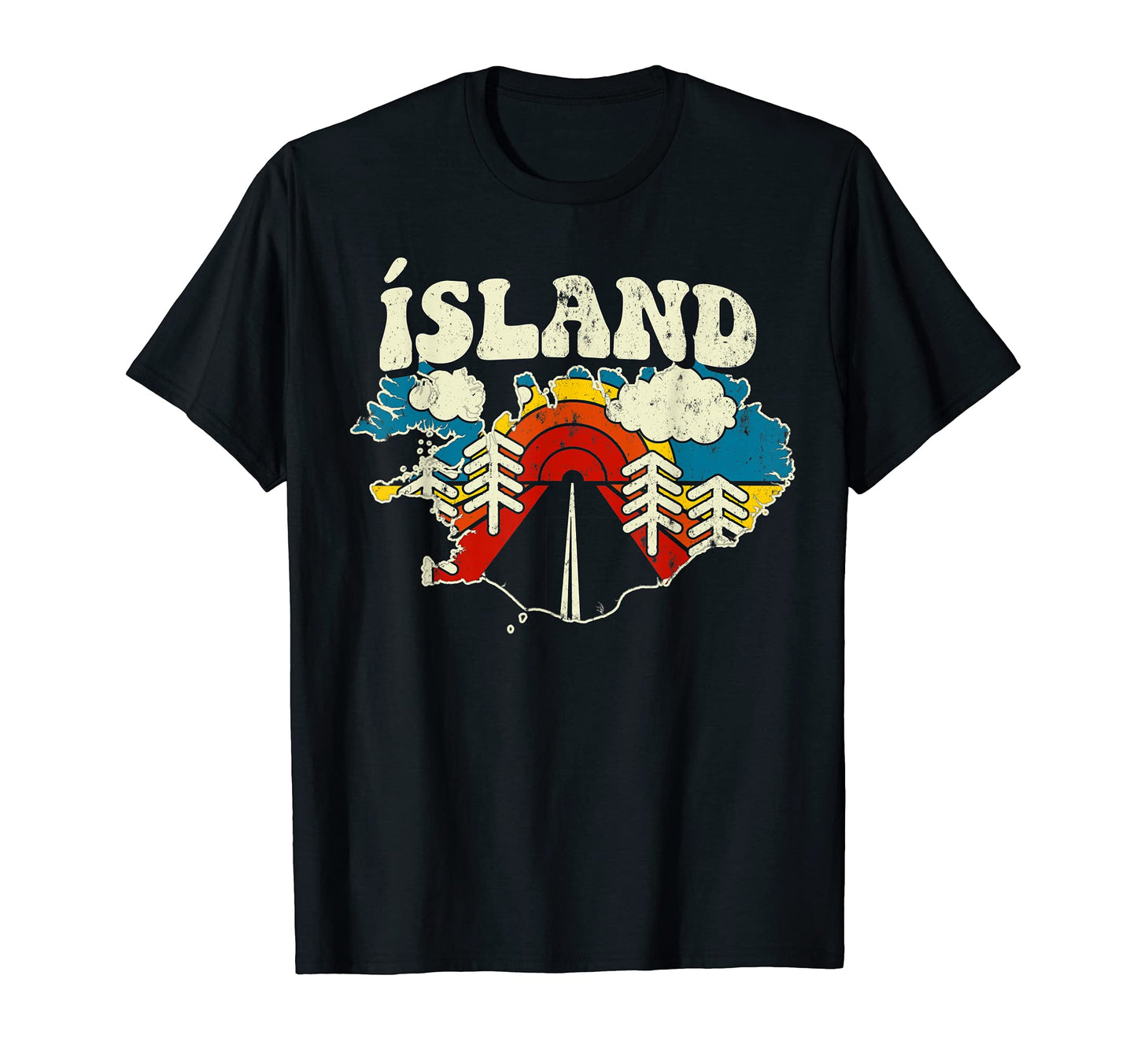 Iceland Icelandic Country Rainbow Sland T-Shirt - Unique Graphic Men Women - T-Shirt, Sweatshirt, Hoodie