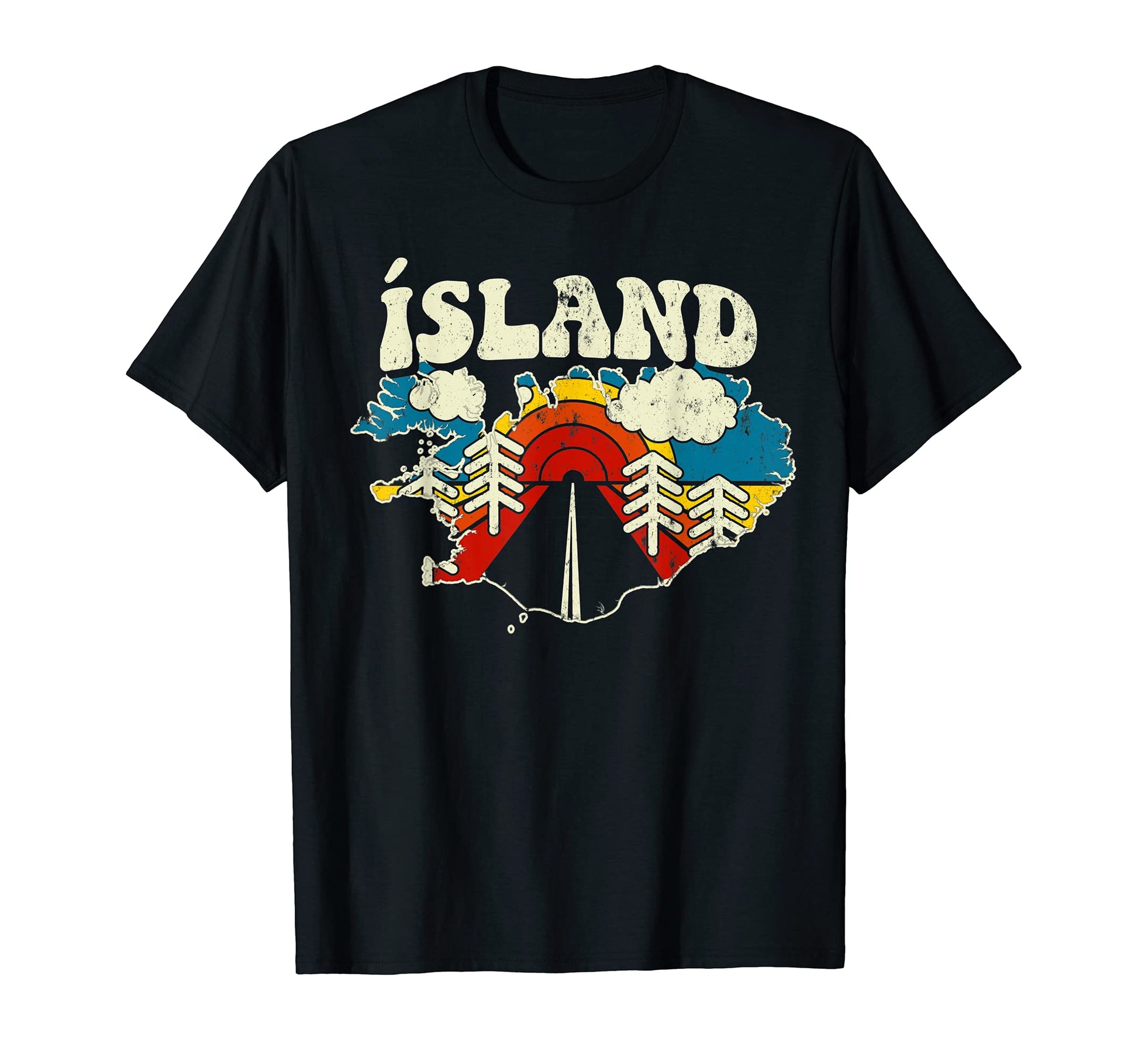 Iceland Icelandic Country Rainbow Sland T-Shirt - Unique Graphic Men Women - T-Shirt, Sweatshirt, Hoodie