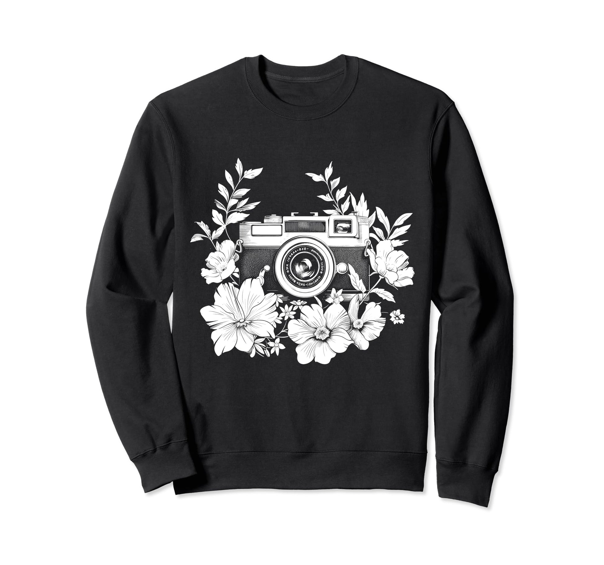 Photographer Camera Flowers Sweatshirt - Trendy Graphic Men Women - T-Shirt, Sweatshirt, Hoodie