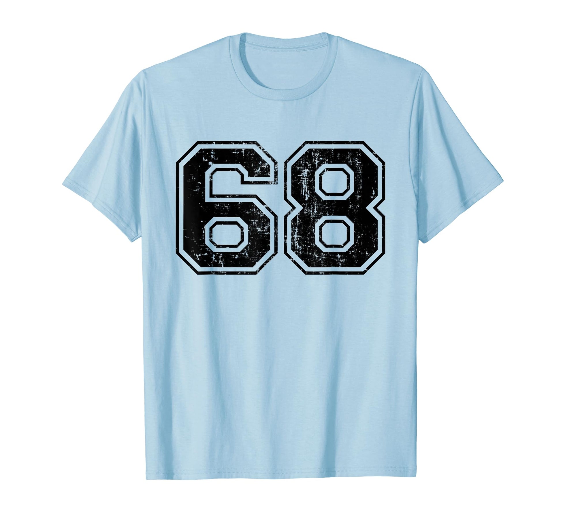 Number 68 Varsity Distressed Sport Team T-Shirt - Unique Graphic Unisex - T-Shirt, Sweatshirt, Hoodie