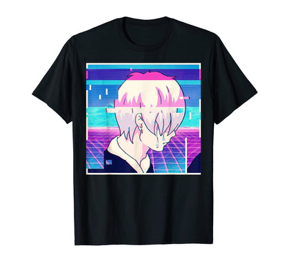 Emo Anime Sad Vaporwave Aesthetic T-Shirt - Fun Novelty Design Men Women - T-Shirt, Sweatshirt, Hoodie