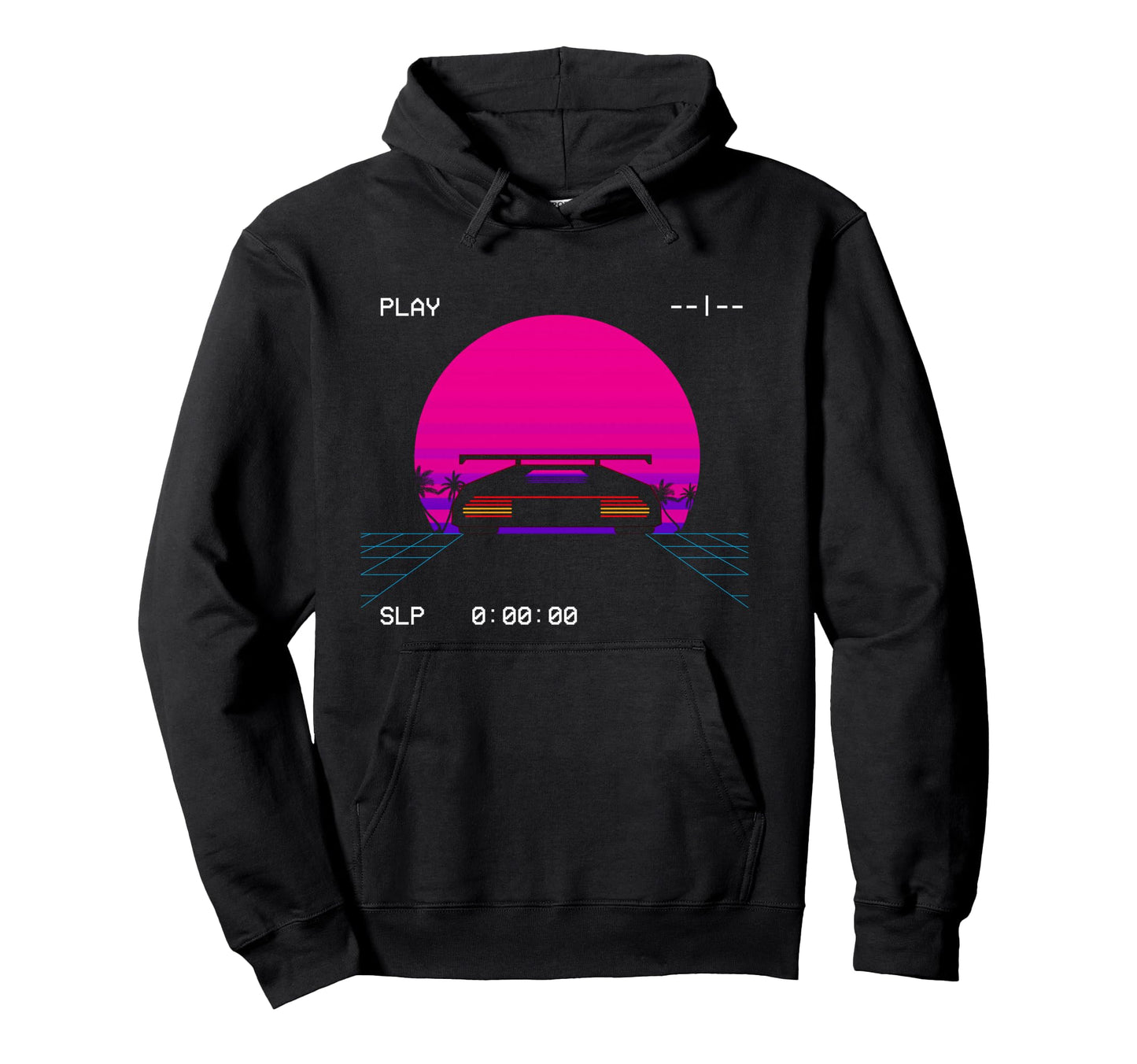 Retrowave Synthwave 80S Vaporwave Sun Hoodie - Unique Graphic Unisex - T-Shirt, Sweatshirt, Hoodie